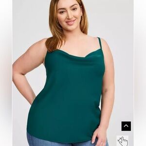 Torrid botanical garden Studio Crepe De Chine Cowl Neck Cami size large